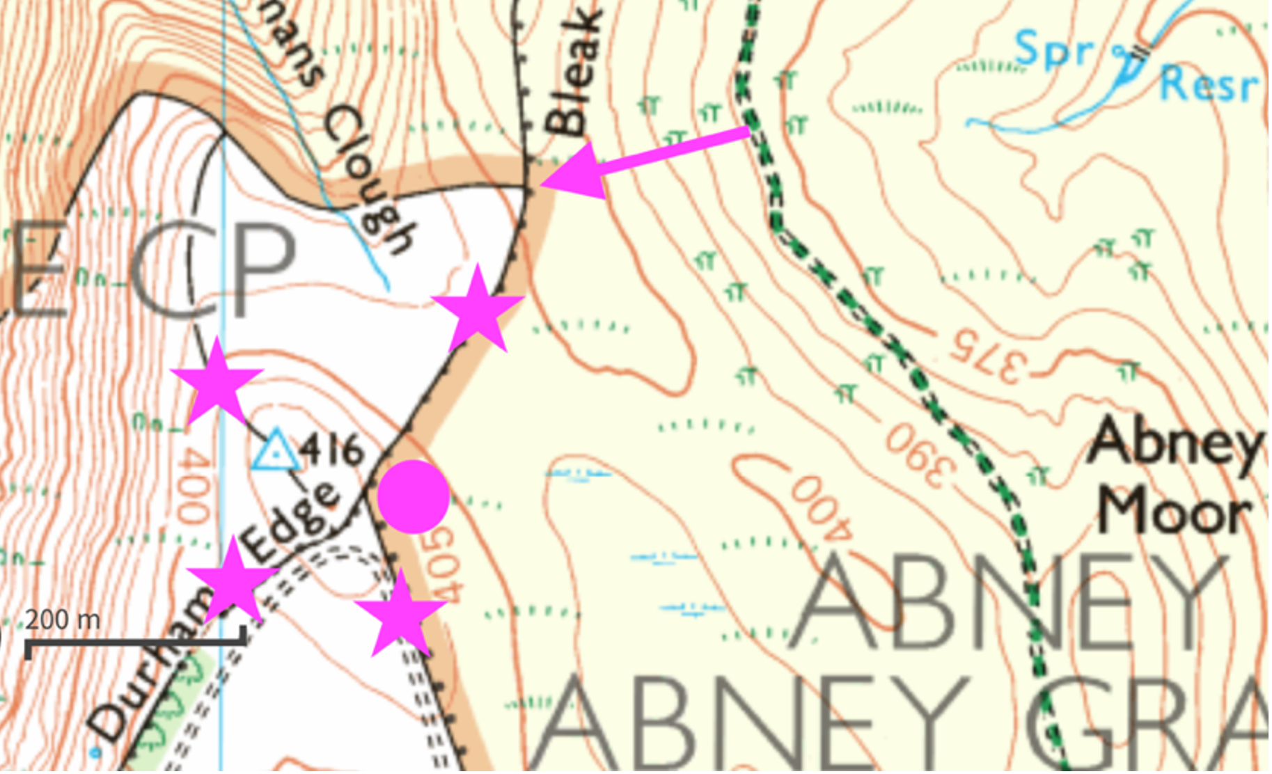 route options to Abney Trig